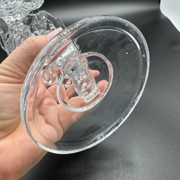 Pottery Barn Olivia Taper Clear Crystal Candle Holder Tear Drop Crystal Accents - Picture 11 of 11